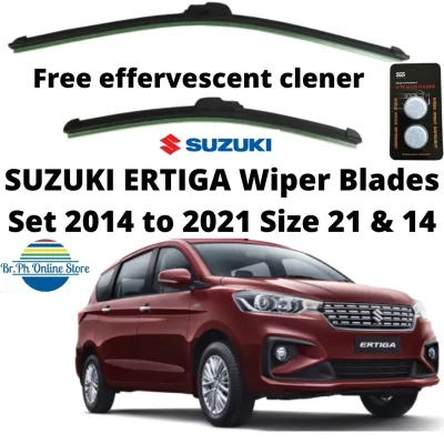 WIPER BLADE SET FOR SUZUKI ERTIGA 2014 to 2021 +(FREE)CAR WINDSHIELD WINDOW CLEANER TABLETS