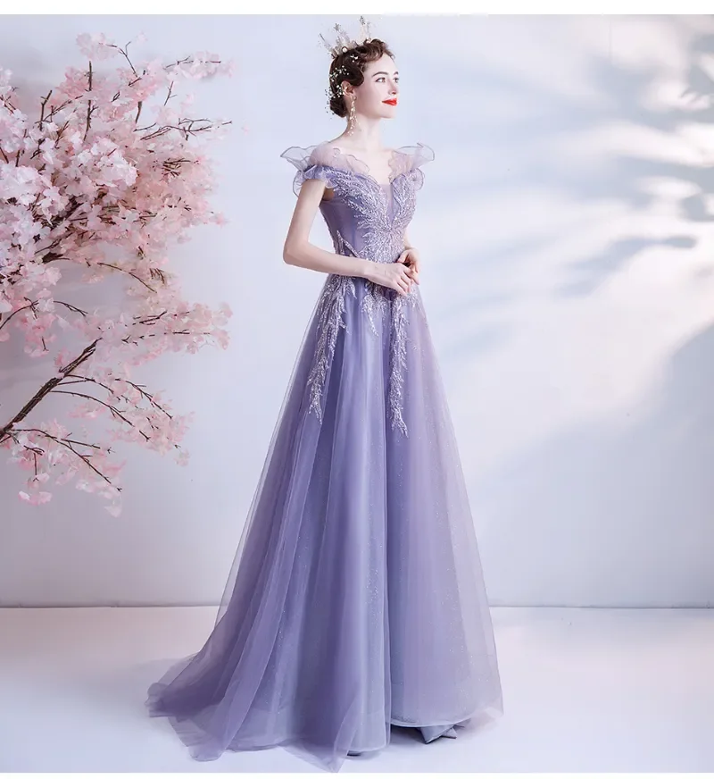 Dusty purple outlet wedding dress