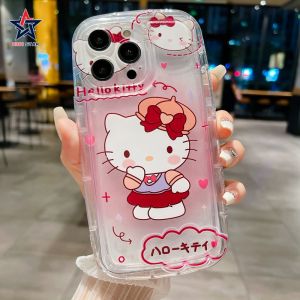 For Samsung Galaxy S23 Ultra S23 Plus S22 Ultra S22 Plus S21 Ultra S21 Plus Cartoon Fashion Cute Hello Kitty Transparent Phone Case Soft Anti-fall Anti-shock Protection Back Cover
