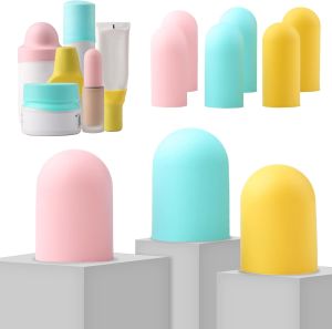 9 Pack Silicone Bottle Covers for Traveling Airplane Travel Essentials for Women Beach Vacation and Cruise Ship Travel Accessories Travel Size Toiletries Must Haves Leak Proof