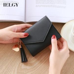 IELGY Fashion Small Wallet Womens Short Japanese and Korean Version Cute Fresh Tassel Mini