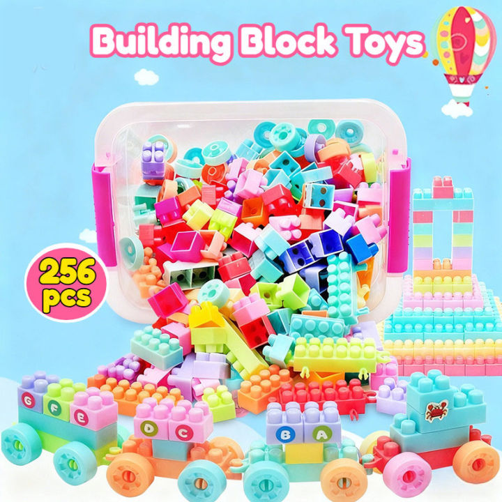 128-416 PCS Kids Building Blocks Large Particle STEM Toys Creative DIY ...