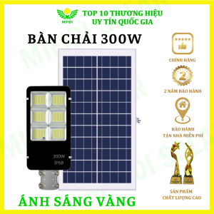 Đèn năng lượng mặt trời 500W cao cấp đèn bàn chải mắt ngọc trắng sáng trên 12h chính hãng Mifidi Solar tấm pin Mono siêu to - BH VIP 2 năm miễn phí tận nhà