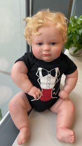 🧸 Búp Bê Bé Gái Thân Gòn Tóc Xù Nâu 60 cm = 24 inch Joseph Reborn Vinyl Doll PVN10235