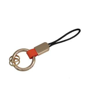 Simulated Leather Keychain With Finger Ring And Adjustable Wrist Strap Trendy Key Holder For Car Keys Organization