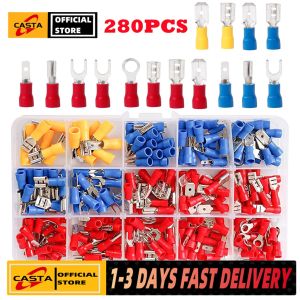 280* Assorted Crimp Spade Terminal Insulated Electrical Wire Connector Kit Set
