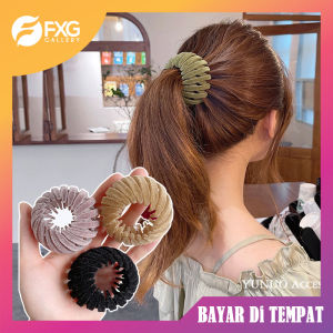 FXG - Jepit Rambut Ponytail Premium Beludru Korea iKat Birds Nest Wanita Scrunshie JPT19