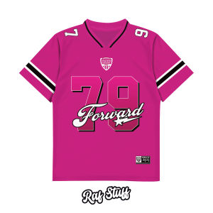 Baju Jersey Rugby Wanita Magenta Hockey Full Printing Casual Sport / Kaos Jersey Wanita