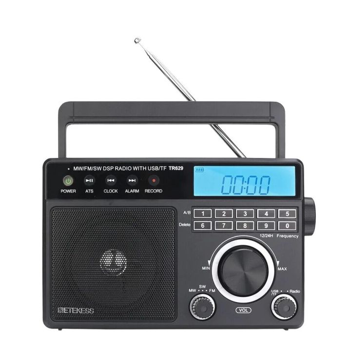Portable Radios AM FM SW Rechargeable All Waves Radio Multiband ...