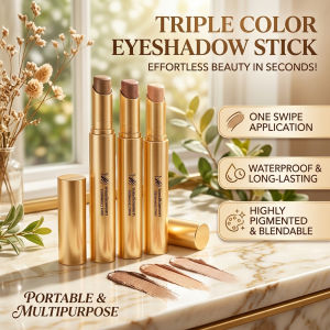 Gold Diamond 3 Color Eyeshadow Stick Gradient Pearlescent Velvet Eyeshadow Pen Waterproof And Sweatproof For Day Night Makeup