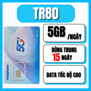 Sim/eSim Du Lịch Việt Nam VinaPhone TR80 Dùng Miễn Phí 15 Ngày Có 5GB/Ngày Tốc Độ Cao + 1000 Phút Nội Mạng | FREESHIP - CHƯA KÍCH HOẠT