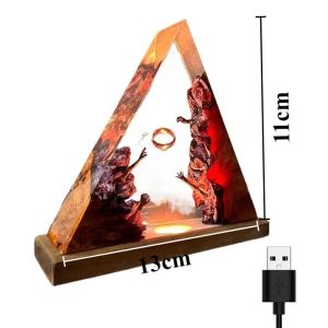 FFBH Resin Wooden Night Light Bedroom Ornament Luxury Creative Art Ornaments Aesthetic Modern Halloween Ornament Home Decorations 2Z6B7