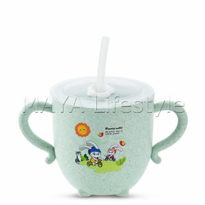 MAYA แก้วหัดดูด กันกระแทก มีฝา  ขนาด  280ml Kids Utensils