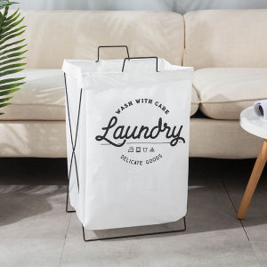 Dirty Clothes Laundry Hamper Home Storage Basket Folding Laundry Basket Organizer With Steel Stand