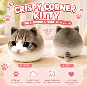 Cute Round Chubby Cat Plush Toy Soft Squishy Meme Cat Stuffed Pillow Doll for Birthday Gift