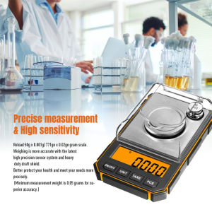 Mini Electronic Balance Powder Scale High Precision Professional Digital Gold Jewelry Milligram Scale 50g