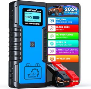 Autowit Super Capacitor Jump Starter Ultra-Safe 12Volt Car Jump Starter No Battery 10.0 Gas&8.0 Diesel Car Battery Jump Starter Portable No Pre-Charge Portable Jump Starter For Car Battery F350