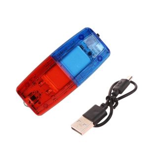 Lampu Strobo LED Merah & Biru untuk Peringatan Klip Bahu Polisi Senter Lampu Lari Luar Ruangan Helm Keselamatan Isi Ulang USB