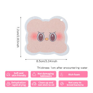 Wood pulp sponge household kitchen scrubbing POTS bowls chopsticks washing dishes removing stains cleaning compression sheet magic wipe small cloth