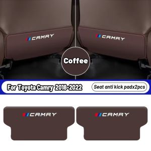 Chất Lượng Cao 2Pcs ghế xe hơi Trở Lại chống đá Mat Pad Da ghế xe hơi bảo vệ mặt sau Bìa Xe Dành phụ kiện nội thất Cho Toyota Camry 2006 2007 2008 2009 2010 2011 2012 2013 2014 2015 2016 2017 2018 2019 2020 2021 2022