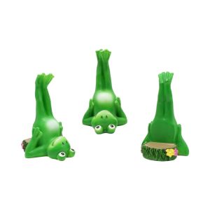 LIFE SHOPS 3Pcs Resin Handstand Frog Planter Pot Feet Decorative Cute Frog Plant Pot Stand Frog Sculpture Miniature Frog Figurines Planter for Home