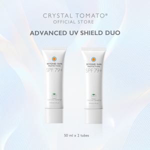 Crystal Tomato® Advanced UV Shield Duo | Lightweight Hydrating Sunscreen 50ml x 2 | UV Blue Light & Skin Barrier Protection | SPF 79+ PA++++