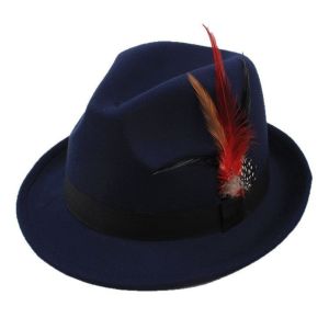 HCHC MALL Mũ Fedora Mũ Fedora trang trí lông vũ Panama Trang phục Mũ xô Thời trang Cổ điển Mũ Jazz Nam Giới Nữ Giới