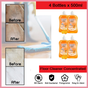 4-Pack Multipack 500ml Anti-Bacterial Tangerine Scented Floor Cleaner for Wood/Marble/Floor Tile Surfaces