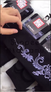 Kakamu Kaos Kaki Jempol Motif Henna Black/ Hitam