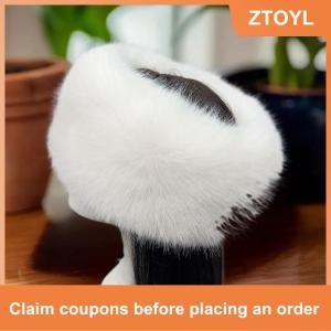 【ZTOYL】 Fashion Fluffy Fur Womens Winter Hat Warm Ear Protection Snow Ski Cap Female Faux Fox Fur Headband Hat Windproof Russian Hat