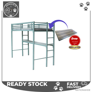 JULIA LOFT BED METAL BEDFRAME WITH MATRESS 3 INCHES - DONALDs PORCH