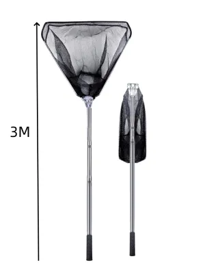 Foldable Fishing Net Portable Telescopic Rod Aluminum Alloy Triangular Fish Net Scoop Net Fishing Accessories Gear