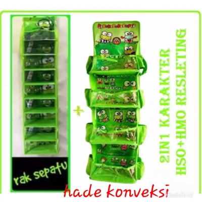 Rak gantung 2in1 isi Rak sepatu & Rak kosmetik Rak set 2in1 Karakter Murah