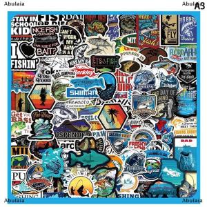 [COD] Abulaia Funny Phone Laptop Skateboard Car Fridge Box Tank Bucket DIY Decoration 50 100pcs Fisherman Fish Outdoor Go Fishing Stickers