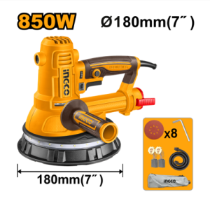 Buildmate x INGCO Drywall Sander 850W – Wall and Ceiling Sander with Dust Collection DWS10508 IPT