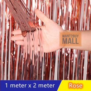 🇲🇾 🏆 Foil Rain Curtain Metallic Birthday Wedding Balloon Festival Wall Photography Background Langsir Tirai Gambar Party