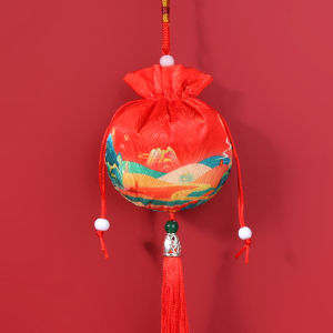 Authentic Chinese Style Design Scented Sachet Bag Jewelry Bag In-Car Hanger Pouch with Mugwood 中秋香囊汉服宫廷配饰长绳流苏挂脖古风香包车载挂件锦囊