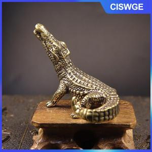 CISWGE Đồng Cổ Cá Sấu Thu Nhỏ Bức Tượng Nhỏ Cổ Điển Brass Mini Cá Sấu Tượng Bàn Đồ Trang Trí Nhà Phong Thủy Trang Trí Thủ Công Mỹ Nghệ