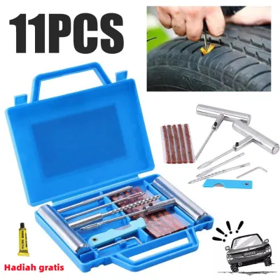 AUTOFun Auto 11pcs Tire Repair Kit Alat Perbaikan Ban Mobil Van Sepeda Motor