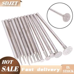 SDJZT 12Pcs Drill Diamond Grinding Head Bur 2.3mm Jade Stone Carve Polish Engrave Tool