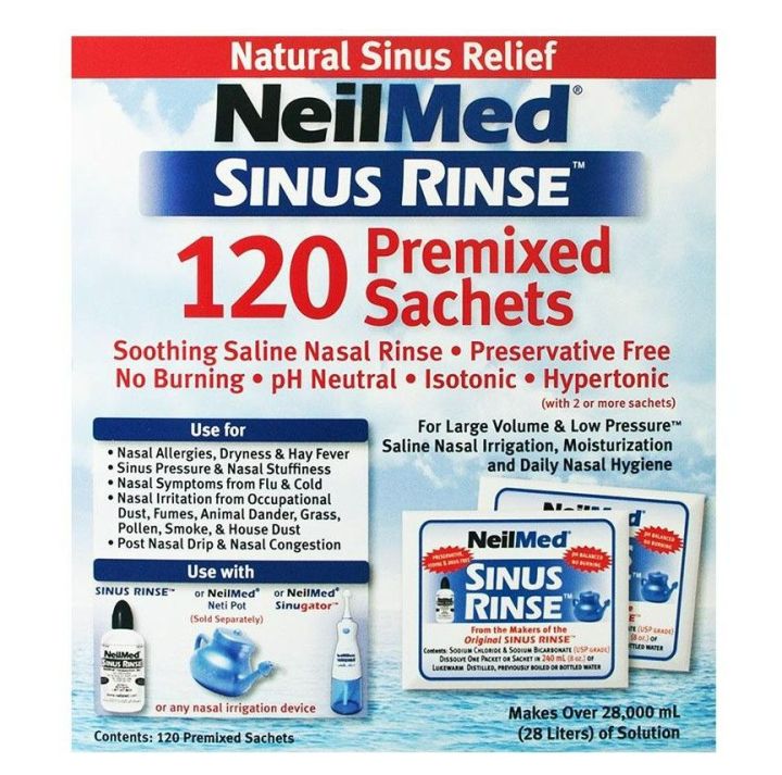 Neilmed Sinus Rinse Premixed Sachets (60 Sachets/120 Sachets) | Lazada