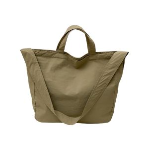 BELLERY Korean Style Nylon Shoulder Bag Soft Zipper Large Capacity Tote Bag Fashion Solid Color Shopping Handbag Outdoor