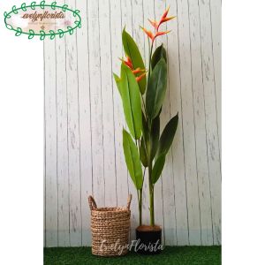 Pohon Hias Daun Pisangan Heliconia Bunga Bird Of Paradise T145 Latex Artificial Pot Dasar Cover Eceng Gondok Handle Dekorasi Ruang Tamu Aesthetic Hiasan Rumah