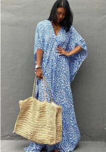 HerStore Zebra Print Maxi Dress With Belt Womens Stripe Dress Long Trendy Simple Style Swimsuits Beach Dress