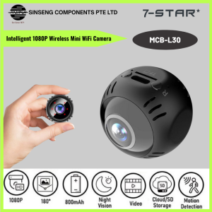 7-STAR* 4K 180 Degree Wide-Angle Intelligent WiFi IR Mini IP Camera Security CCTV (APP:O-KAM) | MCB-L30