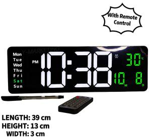 LARGE Digital Alarm Clock with Remote Control Can TIMER & COUNTDOWN (BlackFRAME/ Green Light)
