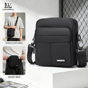 LouisWill Mens Shoulder Bag Messenger Bag Fashion Trend Phone Bag Sports Waist Bag Lightweight Casual Bag Fashion Leisure Sport Street Bag for College Student