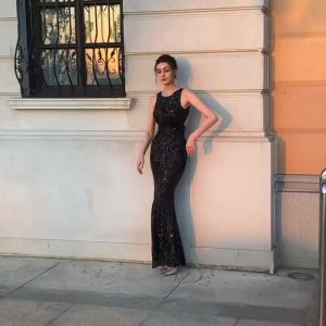 Long Formal Gown for wedding Dress for Women on Sale Short Sleeve Off the Shoulder Evening Gown Sequin Party Dress㏇X0407