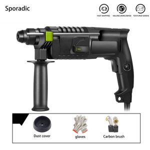 【PH STOCK】New Screwdriver Electric drill Rotary Demolition Hammer Impact Drill Punch 3in1Power Tools Set Professional With Fitting and box