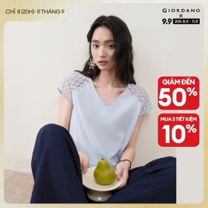 GIORDANO Women T-Shirt Breathable Stitched T-Shirt Casual Stylish Trendy Elegant Comfortable Fashion Classic 18326707